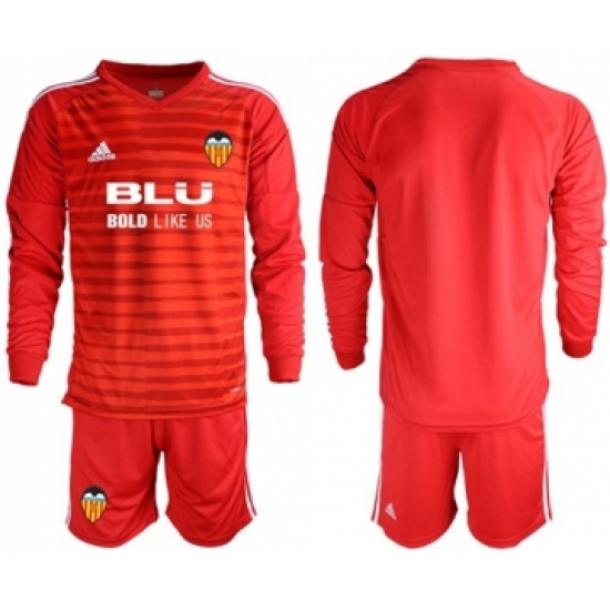 Valencia Blank Red Goalkeeper Long Sleeves Soccer Club Jersey